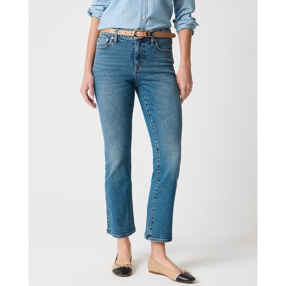 J. Crew Denim - J. Crew Mid-Rise Flare Crop Jean in All-Day Stretch Orion Blue Wash Size 27 NWT